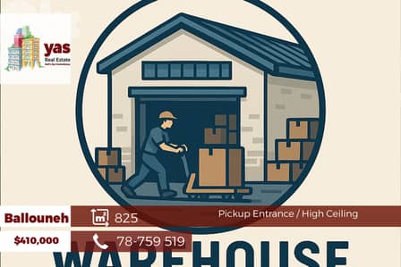 Ballouneh 825m2 | Warehouse | Main Highway | Pickup Entrance | GA