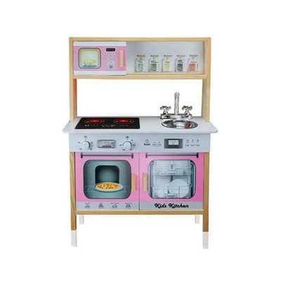 Wooden Kitchen With Led Light For Kids - مطبخ خشبي للأطفال مع إضاءة
