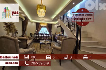 Ballouneh 180m2 | Furnished Duplex | Unlockable View | TO/HA
