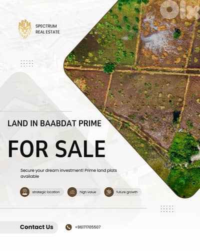 1500Sq LAND FOR SALE IN BAABDAT PIME ZONE 20/40, (BB-227)