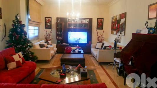200 SQM Furnished Apartment in Qornet El Hamra + Sea & Mountain View