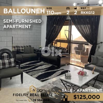 Apartment for sale in Ballouneh RKKG12  شقة للبيع في  بلونة
