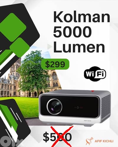 Kolman LED Projector 5000 Lumens Smart