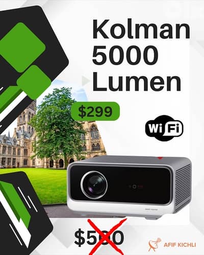 Kolman LED Projector 5000 Lumens Smart WiFi