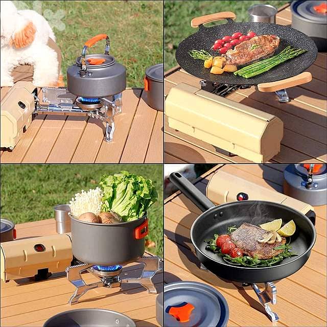 2600W Kinetic Folding Stove: Stainless & Copper Alloy (Khaki Tactical) 1