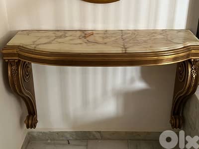 classic marble console with mirror