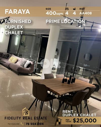 Chalet for rent in Faraya AA408  شاليه للإيجار في فاريا
