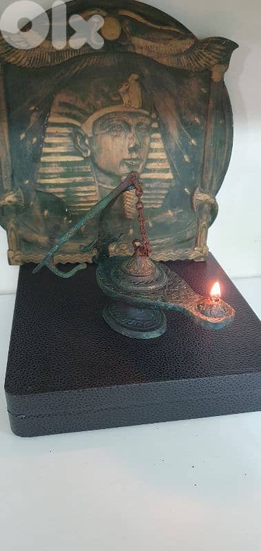 antique oil lamp bronze
