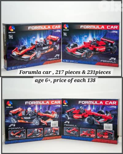 formula 1 block set , new , 231 and 217 pieces