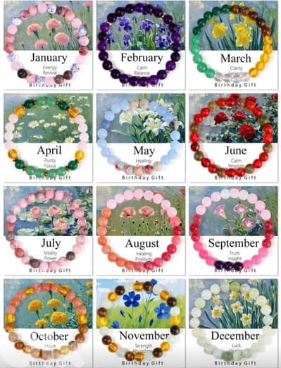Natural Gem Stones Bracelets for Birth Months , best gift