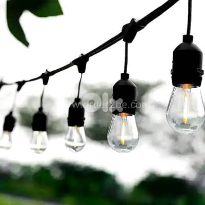 Heavy-Duty E27 Outdoor String Light Cable – Weatherproof & Linkable