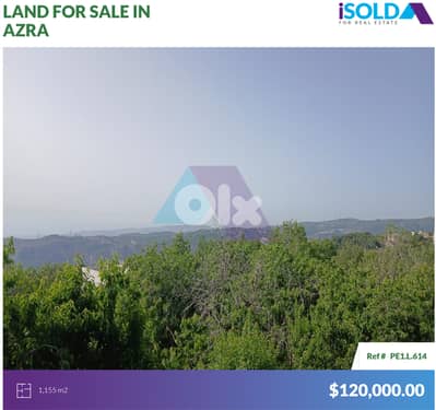1155m2 land+mountain view-Prime Location-4sale in Azra/Keserwan-كسروان