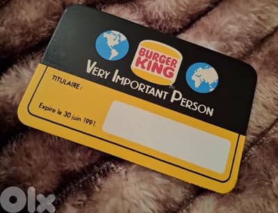 Burger king ticket very important person 1991