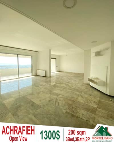 200 sqm Apartment For Rent in Achrafieh (أشرفية) with Open View