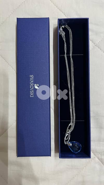 necklace SWAROVSKI blue and silver chain