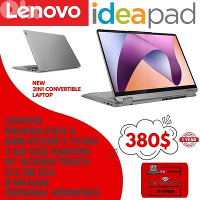 NEW laptop lenovo flex 5 flip touch - 2 gb vga - 8 ram - 512 nvme