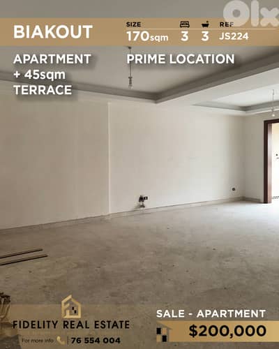 Apartment for sale in Biakout JS224 شقة للبيع في بياقوت
