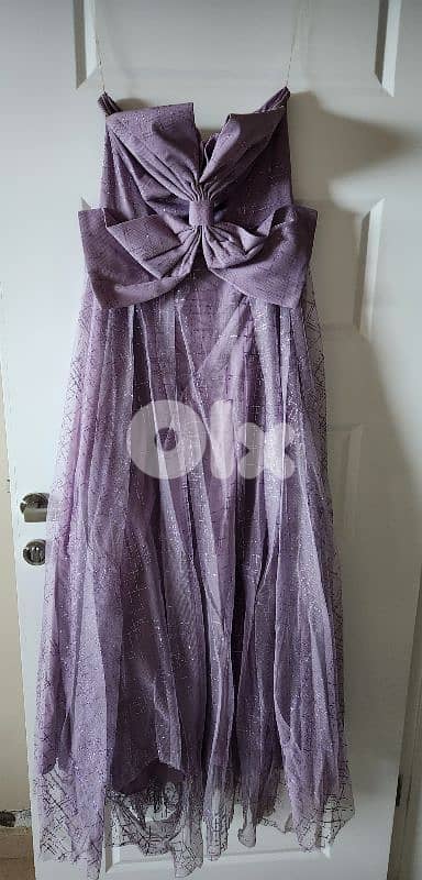 purple stapless dress