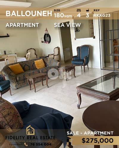 Apartment for sale in Ballouneh RKKG23 شقة  للبيع في بلونة