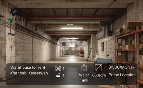 Warehouse for rent in Kfarhbab