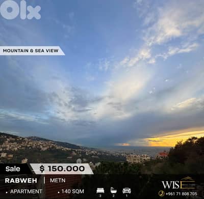 140 SQM Unfurnished Apartment for SALE in Rabweh!