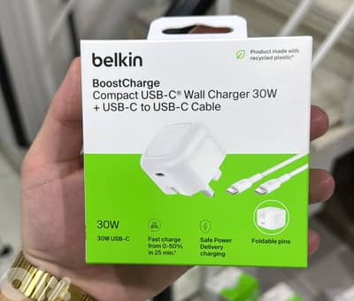 Belkin Boostcharge compact usb-c wall charger 30w 2pin + usb-c to