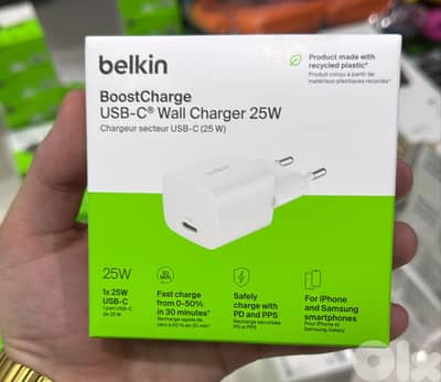 Belkin Boostcharge usb-c wall charger 25w 2pin white 10$
