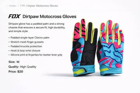 fox cycling gloves