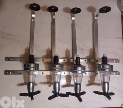 Wall Mountable Liquor Dispenser 4 Revolving Nozzle Drinkware Set Bar