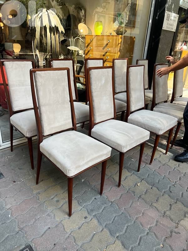 Mid-century 10 dining room chairs كراسي سفرة عدد ١٠ انتيك روعة 1
