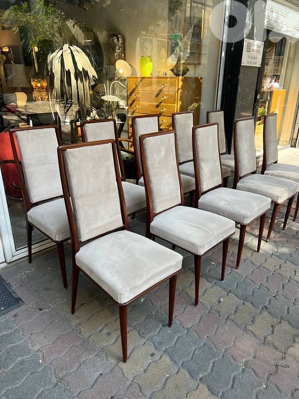 Mid-century 10 dining room chairs كراسي سفرة عدد ١٠ انتيك روعة 2