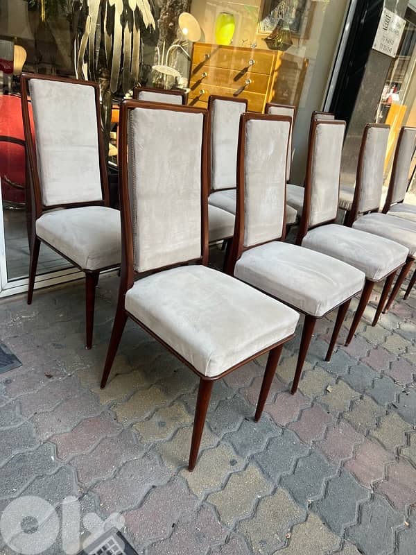 Mid-century 10 dining room chairs كراسي سفرة عدد ١٠ انتيك روعة 3
