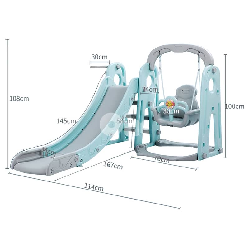 2-in-1 Kids Climber and Swing Set -مجموعة أرجوحة ومتسلق للأطفال 2 في 1 1