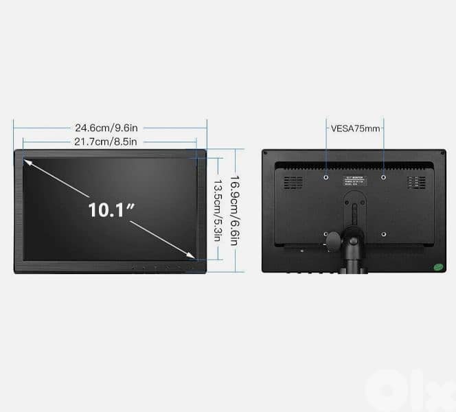 Portable Monitor 10"  LCD Display Screen AV VGA HDMI Input for PC DSLR 8