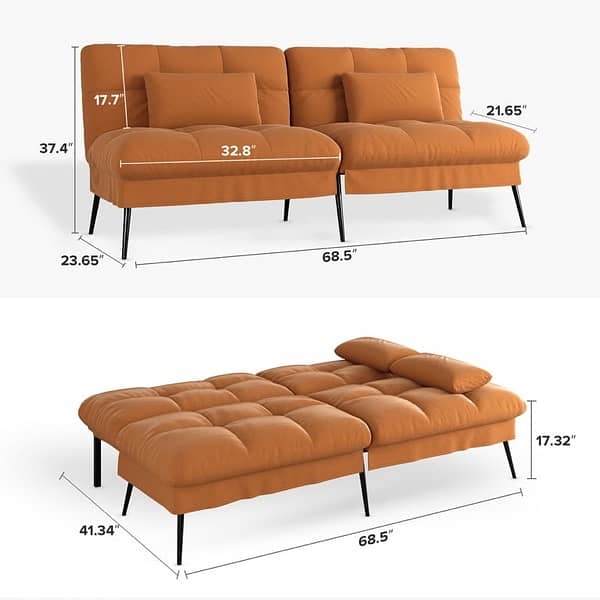 sofa bed camel color 6