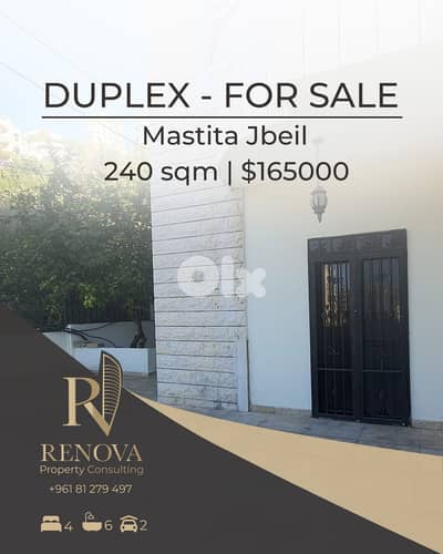 Prime Location Duplex for sale in Jbeil in a calm Area