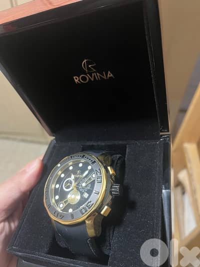 ROVINA full chronograph rubber authentic swiss watch