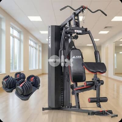 2 items ( home gym + 2  adjustable dumbbells)