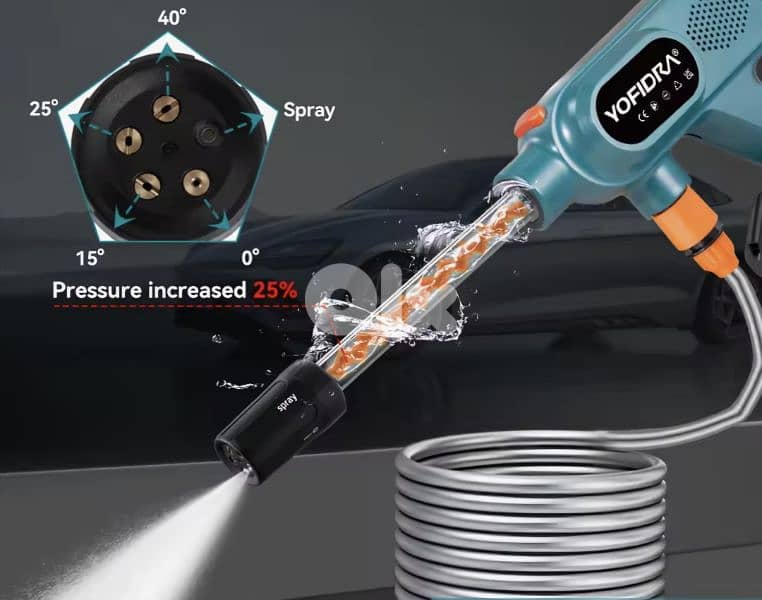 YOFIDRA 21 V Battery Pressure Washer, 80 Bar Portable Pressure Washer 5