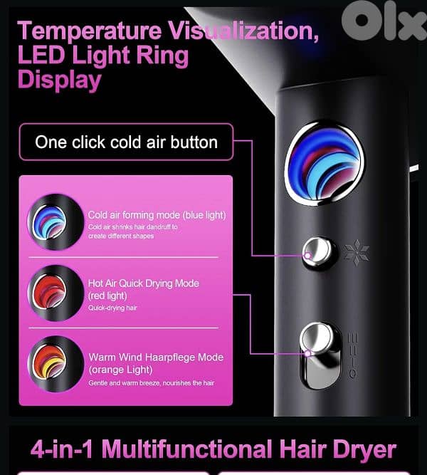 TISOUTEC Professional Ionic Hair Dryer+Powerful AC Motor 2400W 3
