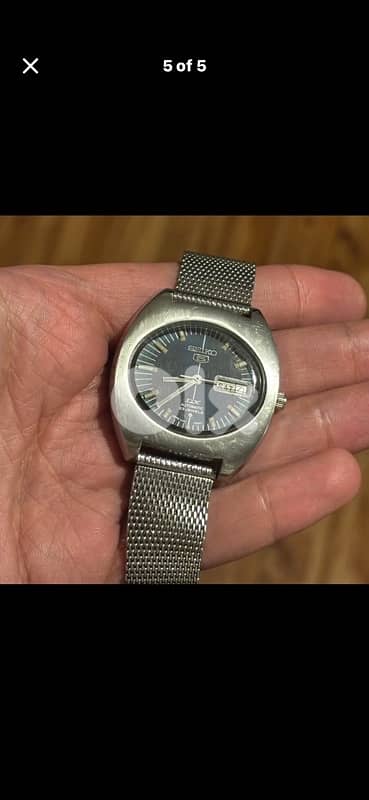 Vintage 1972 Seiko 5 DX 6106-5430•Blue Sunburst•23J Auto •Day/Date QS 1
