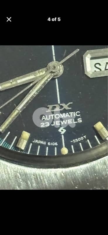 Vintage 1972 Seiko 5 DX 6106-5430•Blue Sunburst•23J Auto •Day/Date QS 3