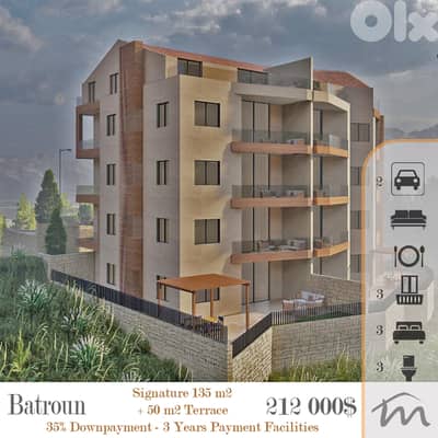 Batroun | 35% DOWNPAYMENT - 3 YEARS FACILITIES | 135m² + 50m² Terrace