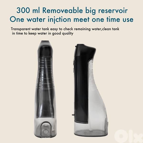 300ml Rechargeable Water Flosser with 5 Heads & 3 Modes( 1
