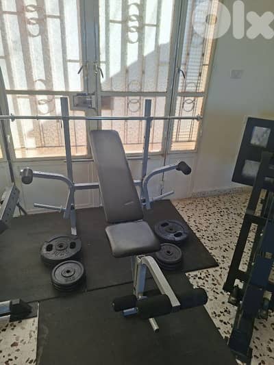 Bench + axe + 70kg