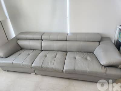 Gray leather sofa