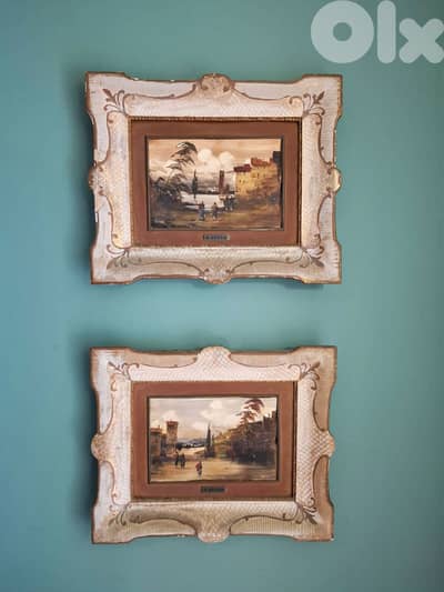 vintage Italian landscape oil paintings by A. Sessa