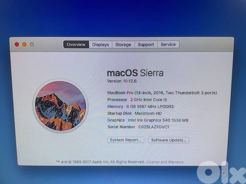 macbook pro 2016 1