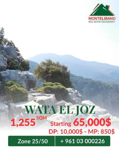 1,255 sqm Land For Sale in Wata El Joz وطى الجوز with Installment Plan