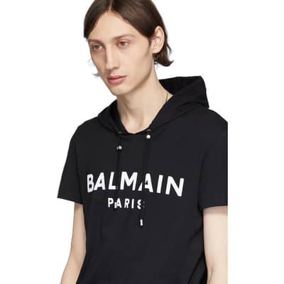 BALMAIN HOODIE SHORT SLEEVE - SIZE 2XL-Without Tags